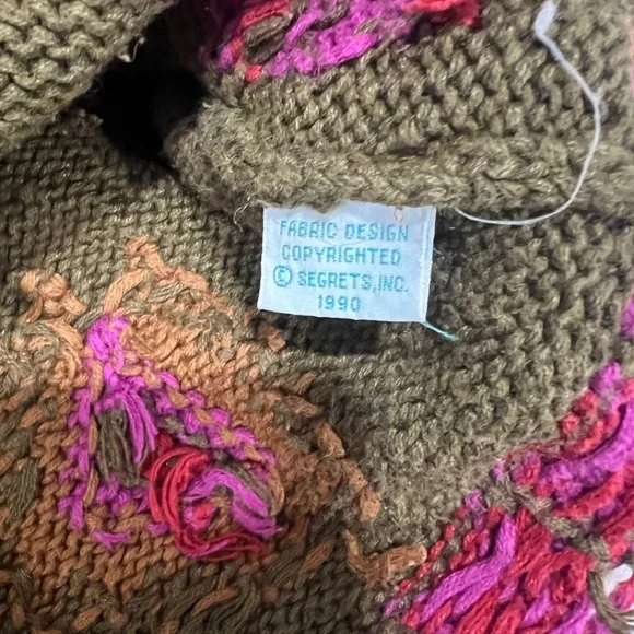 Vintage segrets sun prinst knitted by hand cardigan Sweater Size S - Picture 9 of 14